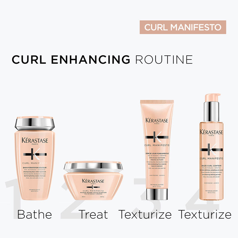 Kerastase Curl Manifesto Leave-in Gel-Cream For Curly & Wavy Hair, Infused with Manuka honey
(150ml)
