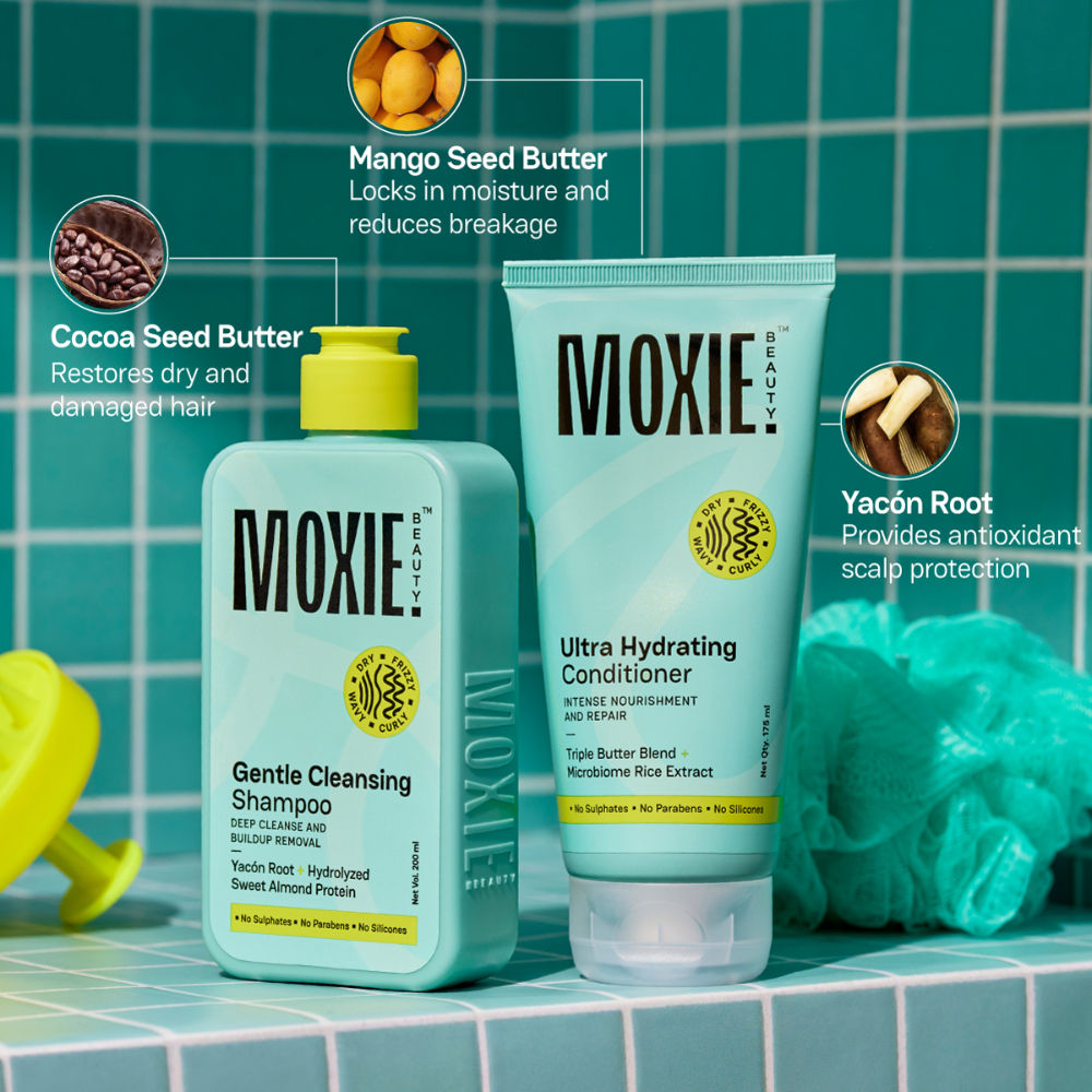 Moxie Beauty Rinse & Shine Duo - Shampoo & Conditioner for Dry and Frizzy Hair Combo
(2pcs)