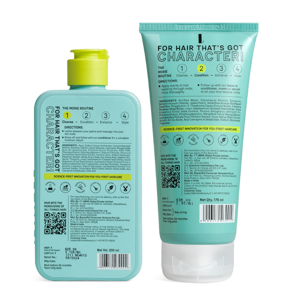 Moxie Beauty Rinse & Shine Duo - Shampoo & Conditioner for Dry and Frizzy Hair Combo
(2pcs)