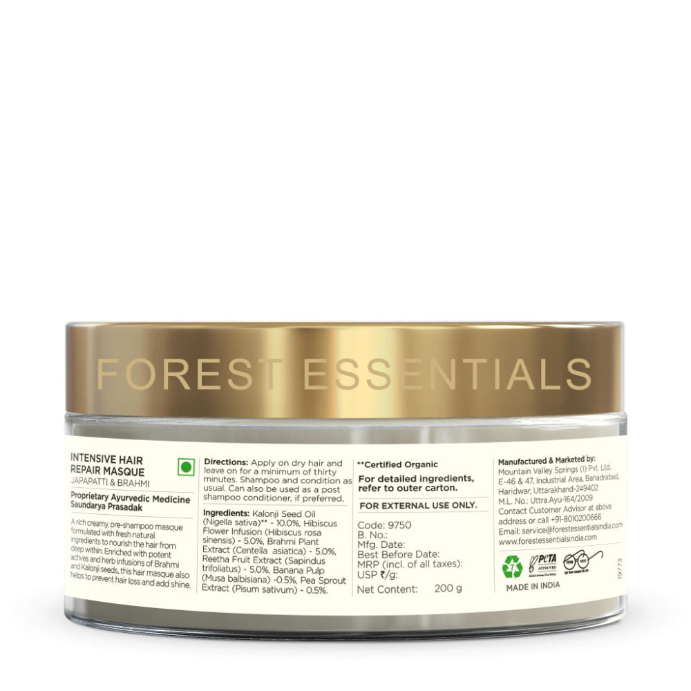 Forest Essentials Intensive Hair Repair Masque Japapatti & Brahmi - Ayurvedic Hair Mask for Dry Hair
(200g)