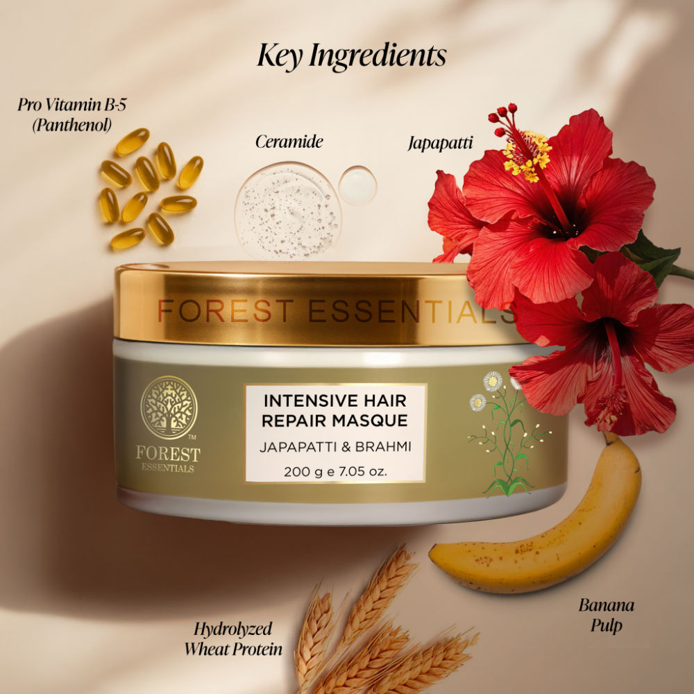 Forest Essentials Intensive Hair Repair Masque Japapatti & Brahmi - Ayurvedic Hair Mask for Dry Hair
(200g)