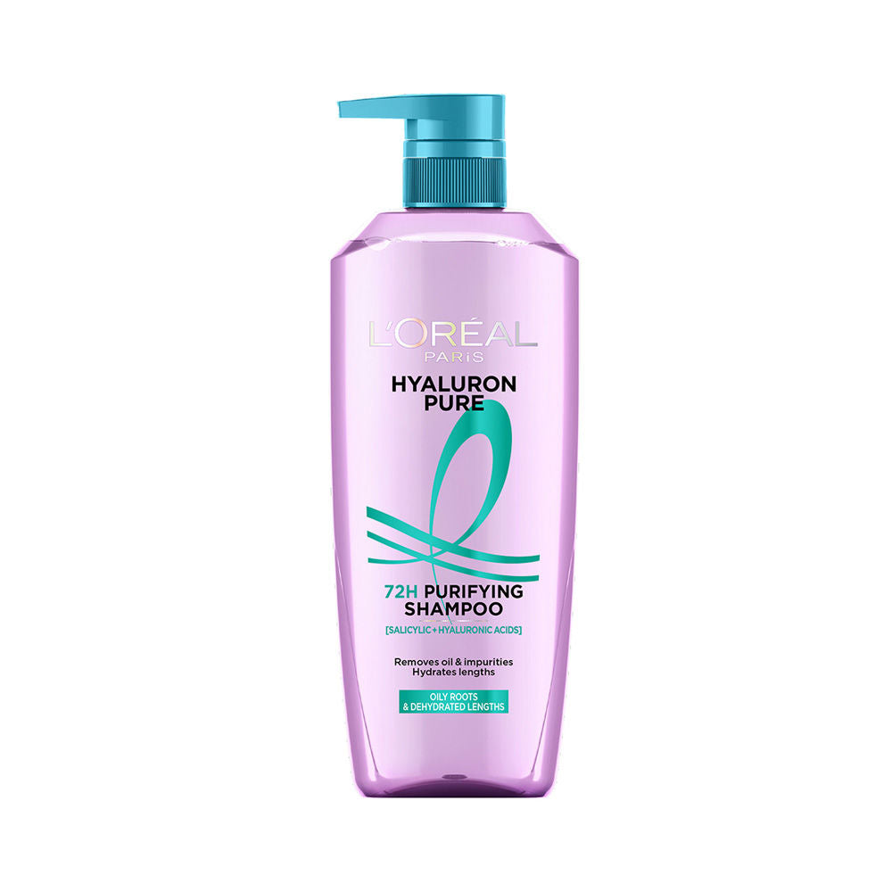 L’Oréal Paris Hyaluron Pure 72H Purifying Shampoo, For Oily Scalp & Dry Hair With Salicylic And Hyaluronic Acid
(1000ml)