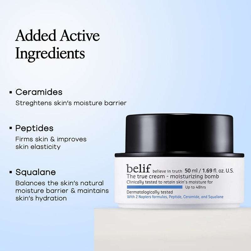 belif Moisturizing Bomb Cream-Vegan Korean Face Cream with Ceramides & Peptides For Barrier Repair
(50ml)
