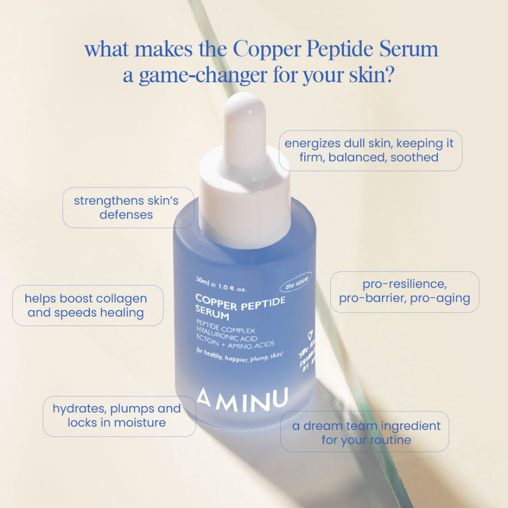 Copper Peptide Serum for Collagen Boost, Hydration, Firmness & Barrier Repair – DGA + Ectoin
(10ml)