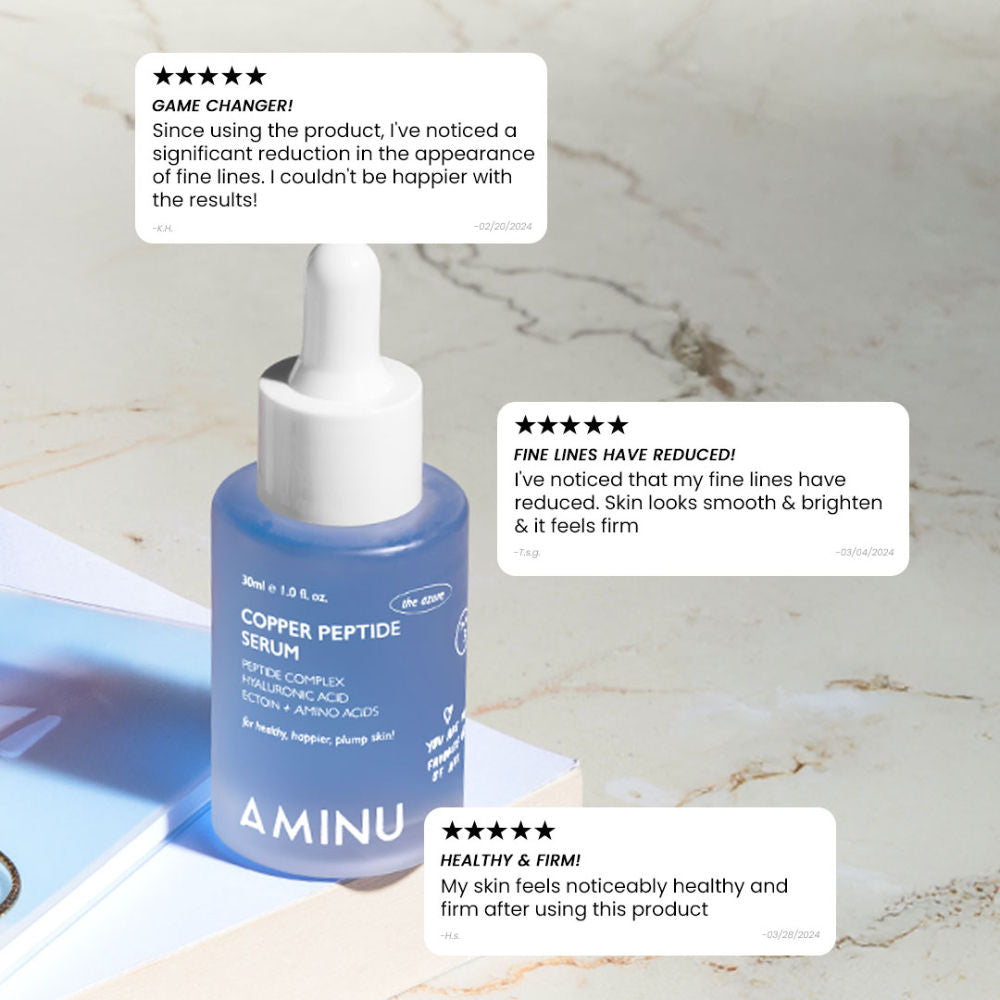 Copper Peptide Serum for Collagen Boost, Hydration, Firmness & Barrier Repair – DGA + Ectoin
(10ml)