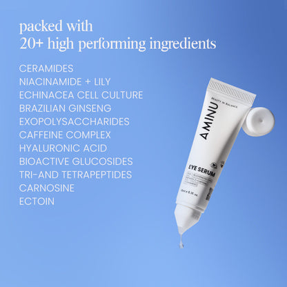 Eye Serum – Peptide, Caffeine, HA + 15 Actives for Dark Circles, Puffiness, Wrinkles, Fine Lines
(10ml)