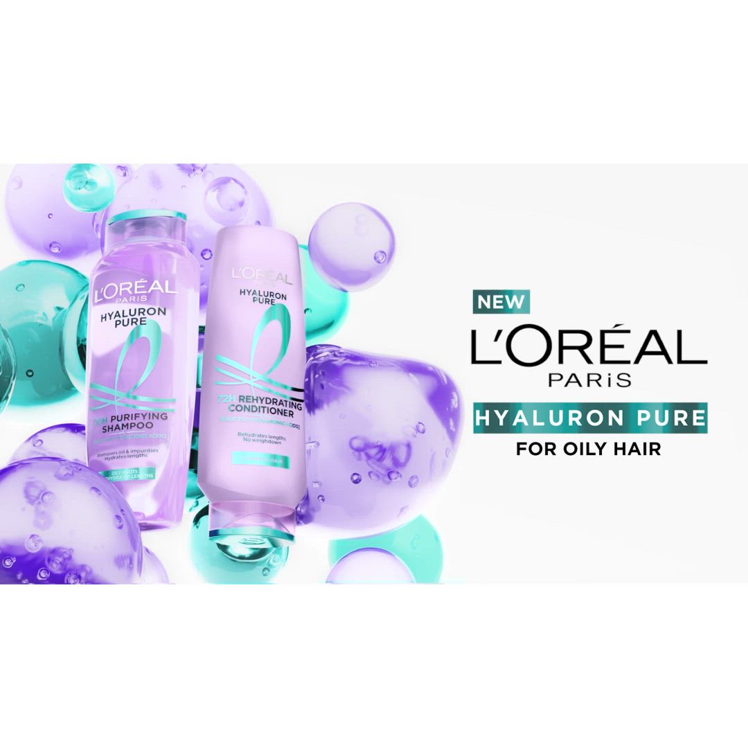 L’Oréal Paris Hyaluron Pure 72H Purifying Shampoo, For Oily Scalp & Dry Hair With Salicylic And Hyaluronic Acid
(1000ml)
